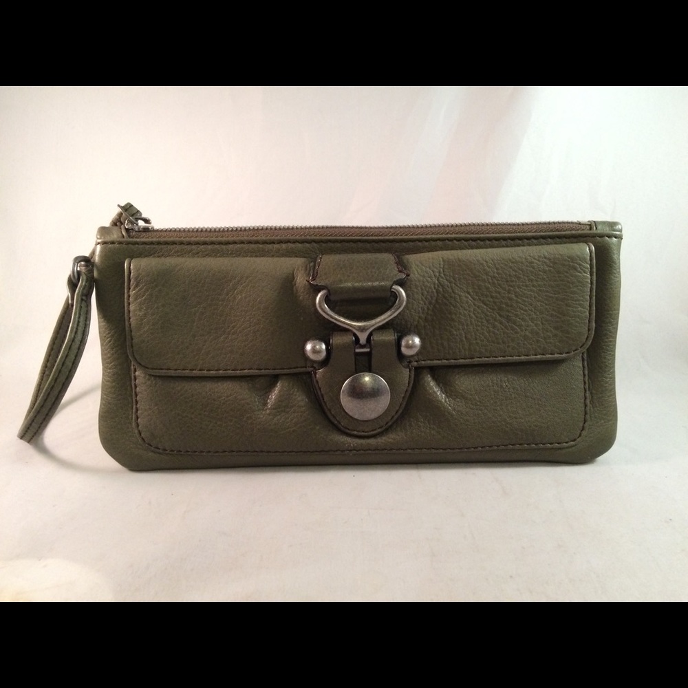 Hobo International Olive Green Leather Wristlet